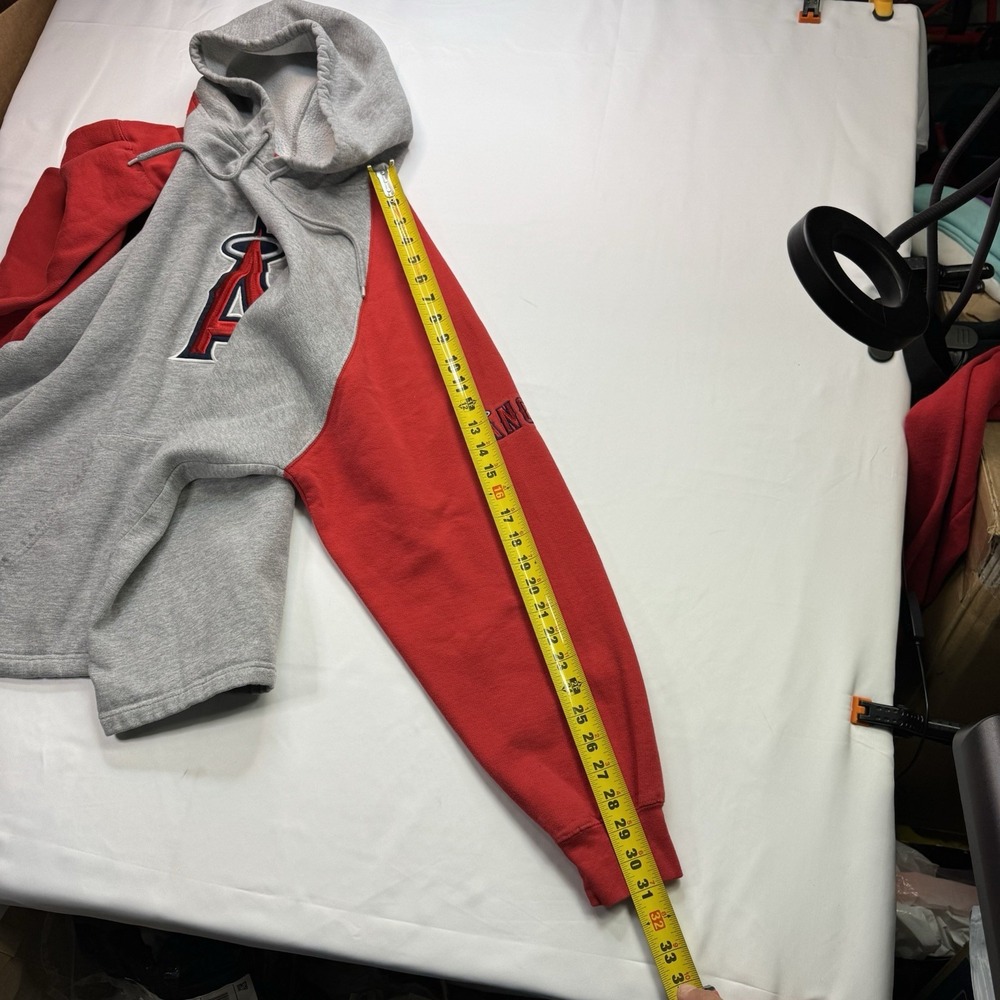 Vintage Y2K Lee Sports Anaheim Angels Majestic Men's Hoodie Pullover Baseball L - Picture 8 of 16
